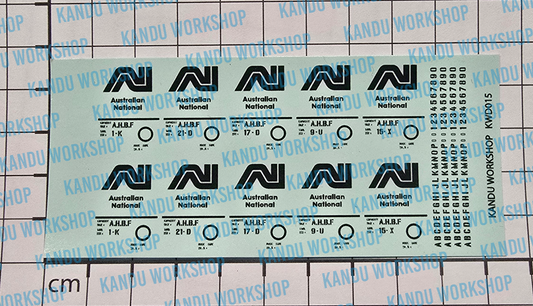 DECALS - AHBF AN - HO Scale